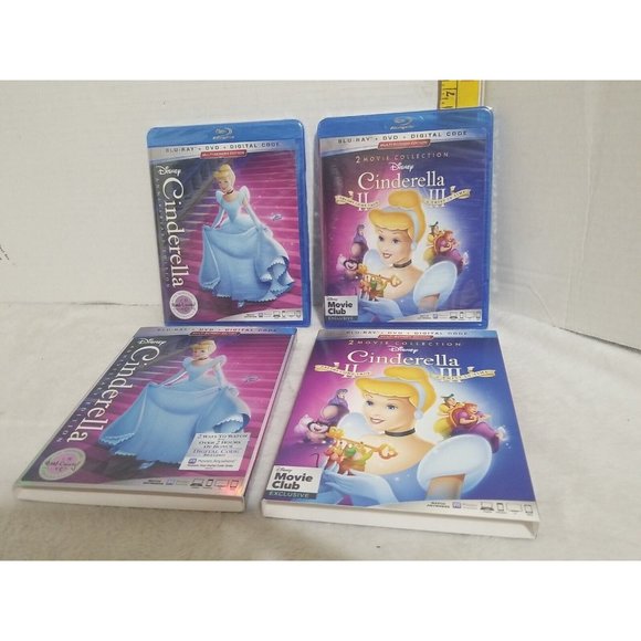 Cinderella 1 2 & 3 (1950) with slipcase (Blu-ray) Disney Sealed - Picture 1 of 2